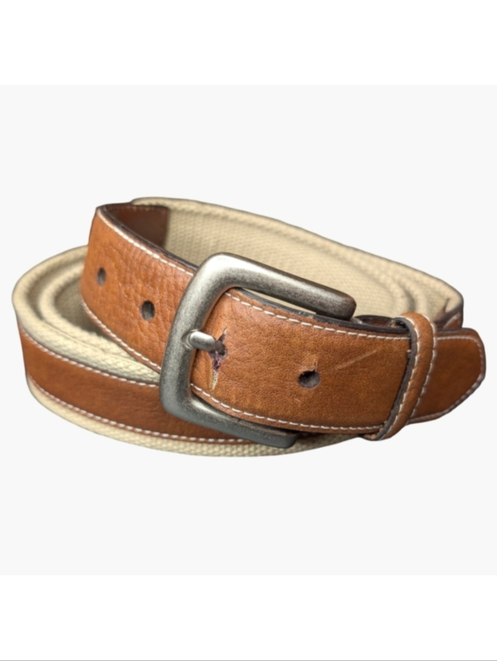 Genuine Leather & Canvas Unisex  Belt Size 42 |   Fits 39.5–43.5" Waist